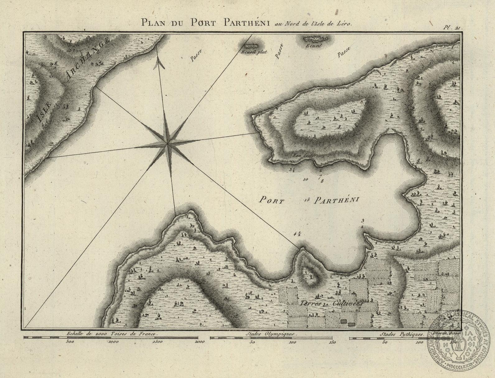 Plan du Port Partheni au nord de l' Isle de Lero